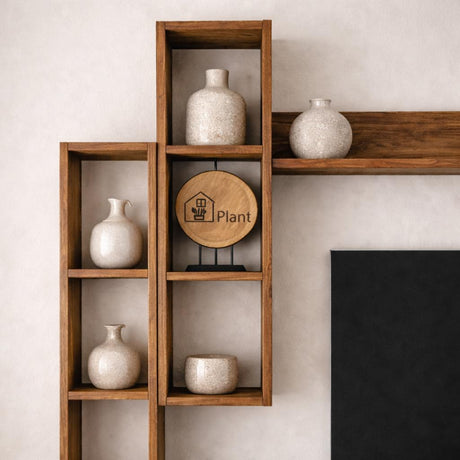 TV Meubel Set Iona Wit Donker Walnoot Melamine 180x48,6x35 cm