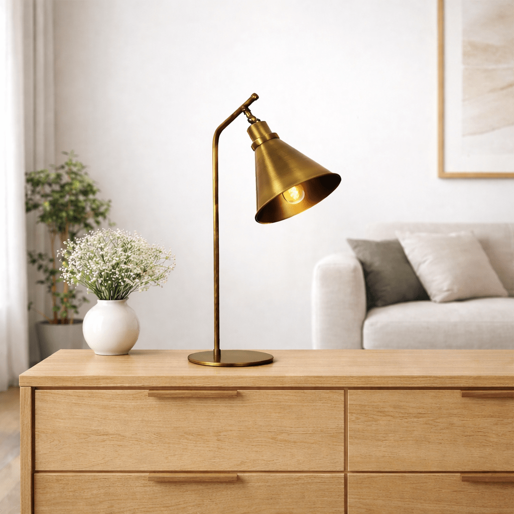 Tafellampen - Tafellamp Bronskleurig Metaal Crimson - Dimehouse