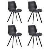 Set van 4 Eetkamerstoelen Industrieel Zwart Kunstleer Barry - Zonder Armleuningen