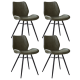 Set van 4 Eetkamerstoelen Beau Industrieel Groen Kunstleer - Zonder Armleuningen
