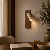 Wandlamp spot – Walnoot & Travertin - Akari