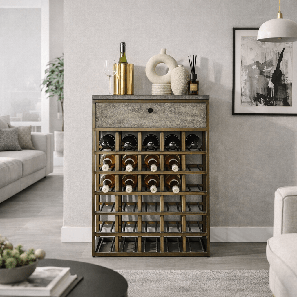 Wijnkast Ferre metaal antiek brons