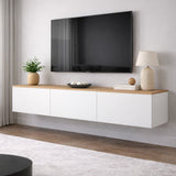 Zwevend TV Meubel Wit Melamine -  150x30 cm - West