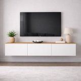 Zwevend TV Meubel Wit Melamine -  150x30 cm - West