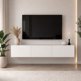 Zwevend TV Meubel Wit Melamine -  150x30 cm - West