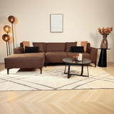 Hoekbank met compacte lounge bruin microvezel Davidson  - links