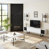 Meubelset Wit-Zwart - Black Line - Salontafel + TV Meubel sfeerfoto in modern interieur