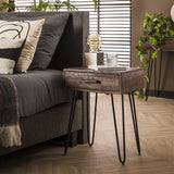 Nachtkastje Marly DH Interior Grijs LxBxH 60x45x35 Grijs Sfeerfoto schuin vooraanzicht