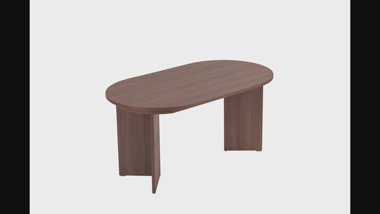 Ovale uitschuifbare tafel Walnoot - Japandi - 160-200 cm - Sota