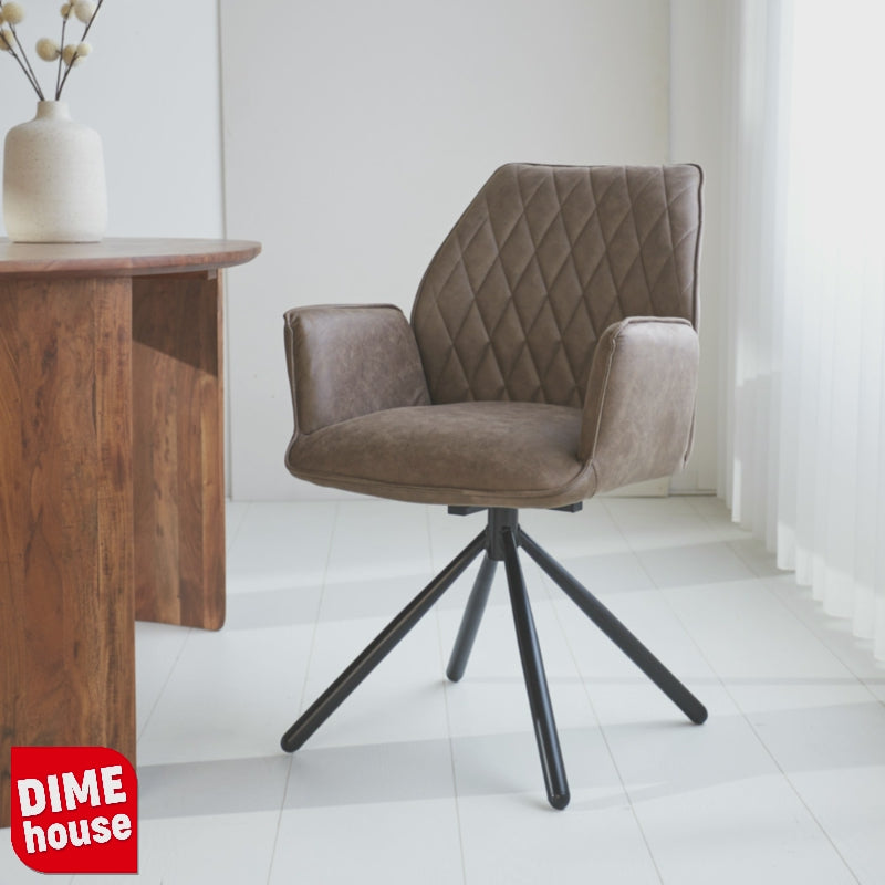 Set van 4 Draaibare Eetkamerstoelen Novan Beige Bouclé – 180° Draaibaar